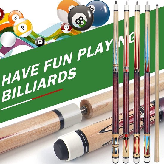 Pool Cues Set van 2 - 58" AKLOT Cue Sticks - Volwassen Canadese esdoornhout keuen - Stok Pool Keuen - 18 19 20 21 oz. — afbeelding 4