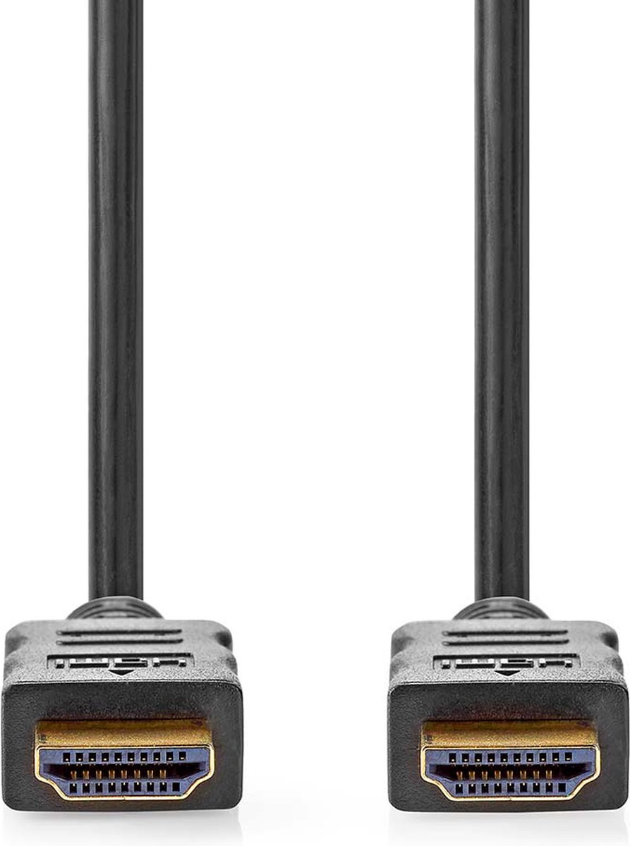 Nedis High Speed HDMI-Kabel met Ethernet - HDMI Connector - HDMI Connector - 4K@60Hz - ARC - 18 Gbps - 1.00 m - Rond - PVC - Zwart - Label