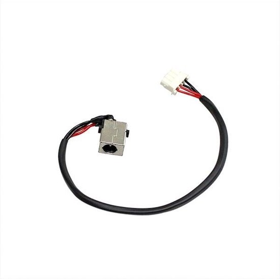 Câble jack DC noir avec fils rouge, noir et blanc et un connecteur blanc. Convient aux séries Acer Aspire A315-51.