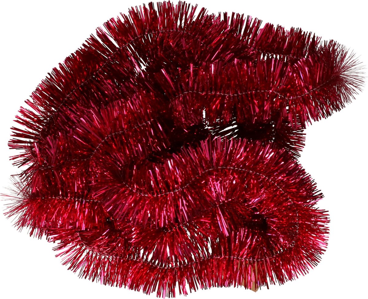 Inge Christmas Goods Kerstslinger - rood - folie - 270 cm - lametta - kerstboomslinger