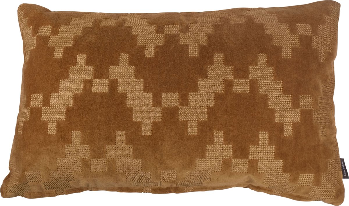 Linen & More Twisted Brooklyn kussen bruin 30x50cm