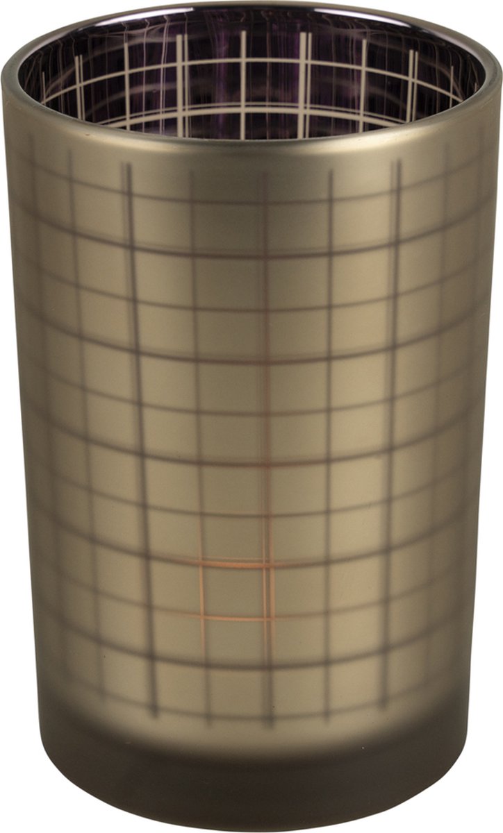 Mars & More Theelichthouder blok goud paars large 18cm*
