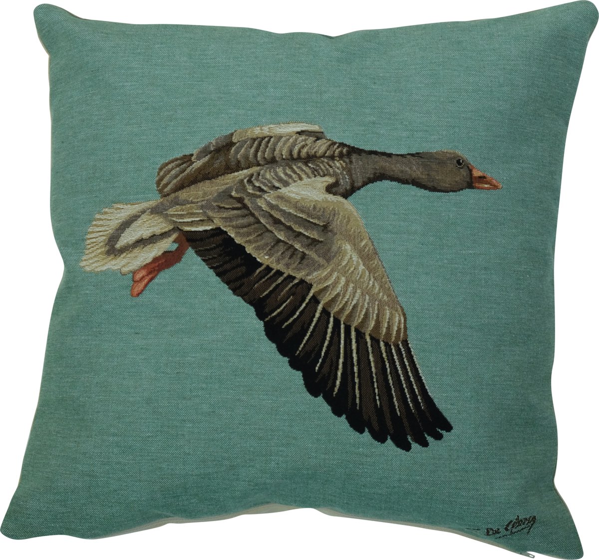 gobelin kussen grauwe gans laag 45x45cm