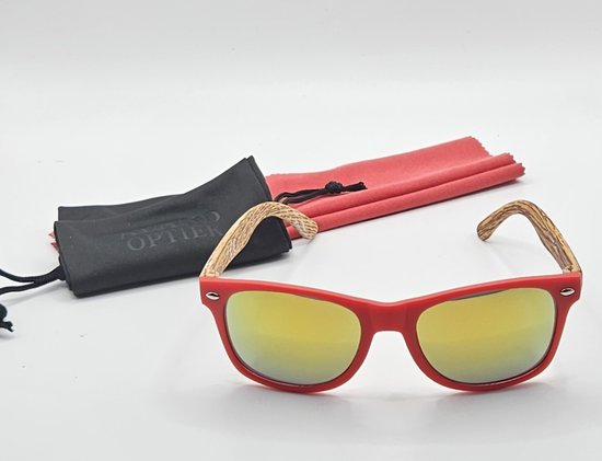 Lunettes de soleil pour enfants, monture rouge avec verres miroir, protection UV maximale 400 cat.3, cadeau parfait pour les filles de 3 à 7 ans, optique K-970 Aland