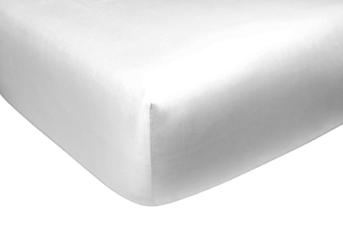 Casilin - Luxe Hoeslaken - Katoen Satijn - Hotel Kwaliteit - Wit - 90x200cm
