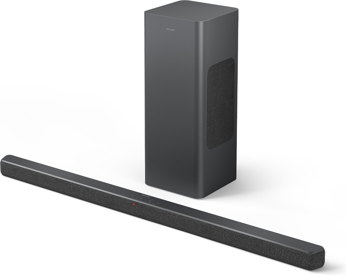 Philips TAB6309 Soundbar 2.1 met draadloze subwoofer - 2.1-kanaals 320W, DTS Virtual X, Bluetooth 5.4, HDMI ARC, optische aansluiting en USB-connectiviteit - Donkergrijs - Philips - €223,20