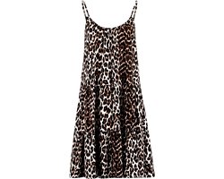 Zomerjurken dames- Korte Strandjurken Ibiza stijl | Leopard Print | Maat L/40
