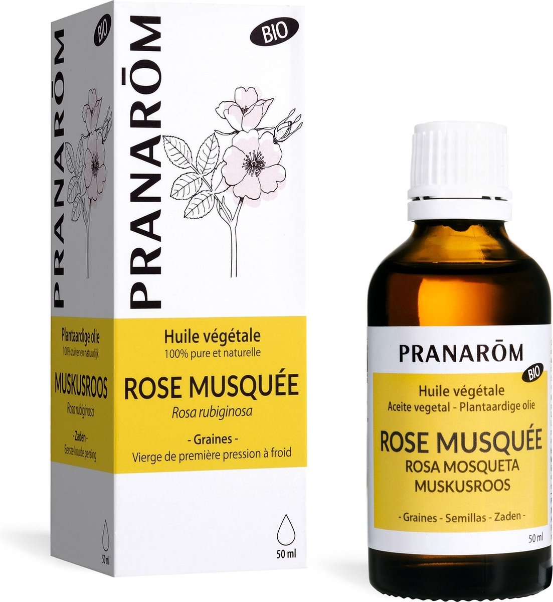 Pranarom - Rozenbottel plantaardige olie - Bio - 50 ml
