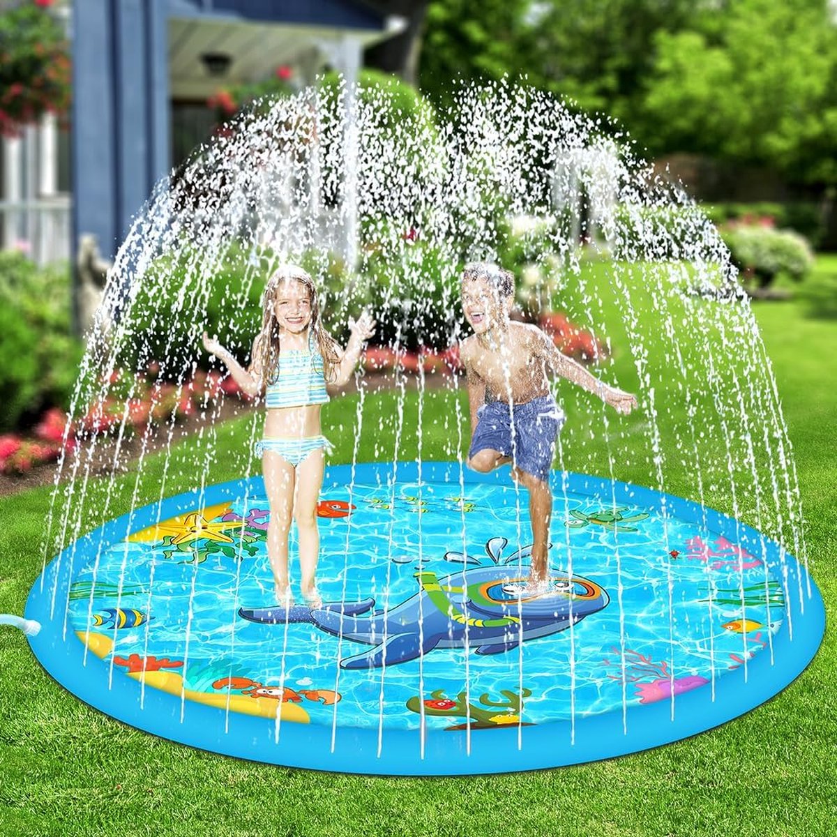 Thuys Sproeiermat Sproeier mat Sproeier mat kids Sprinklermat Sprinkler mat Waterspeelmat Waterspeelgoed kids Waterspeelgoed kinderen Waterspeelmat kids Waterspeelmat hond Waterspeelmat met Watersproeier