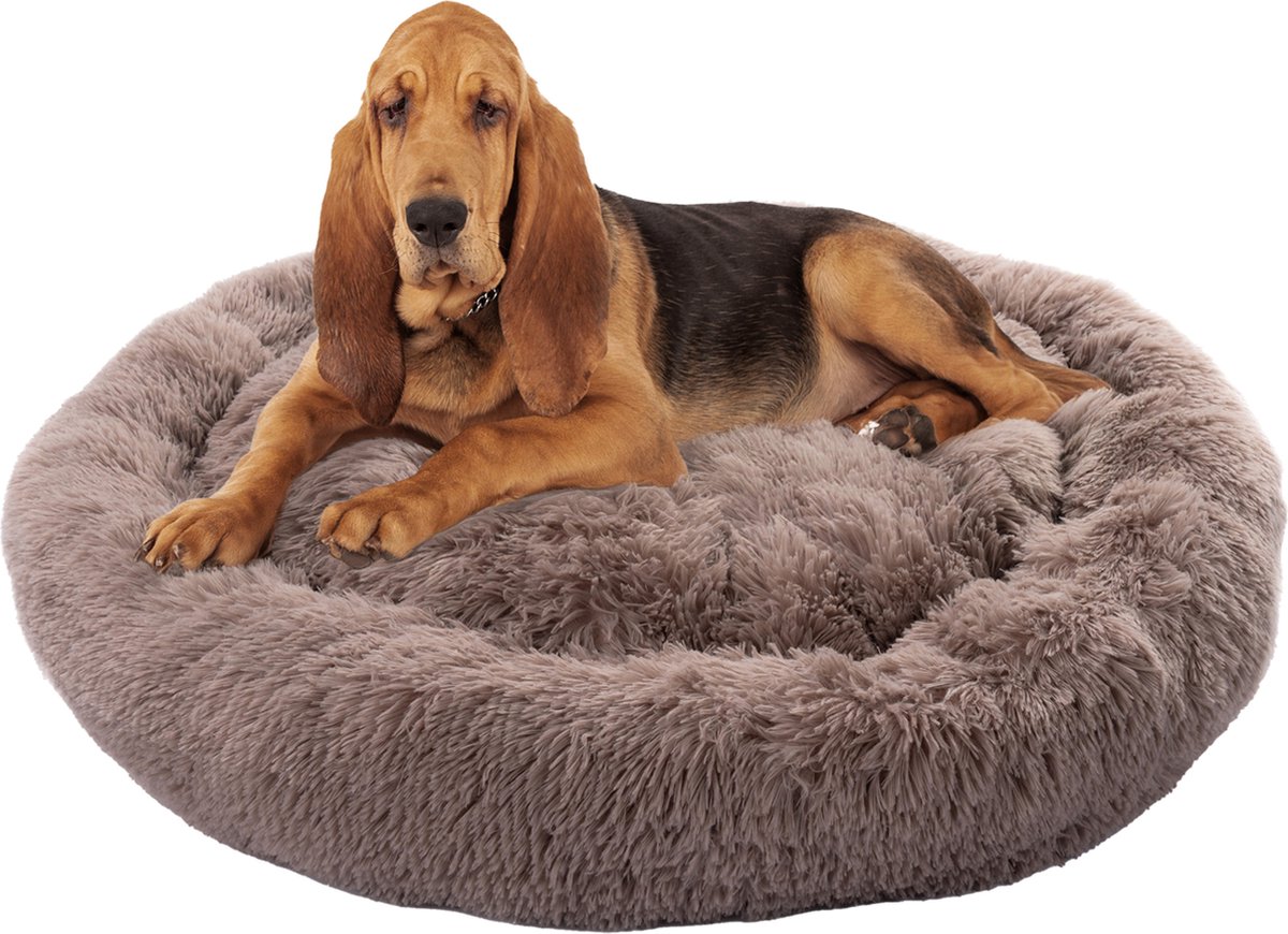Paco - Fluffy Hondenkussen - 100cm - Rond - Beige