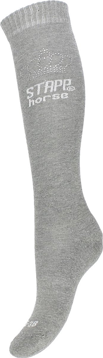 STAPP [horse] Kniekous Kroon Strass - Maat 35/38 - Grijs/Zilver