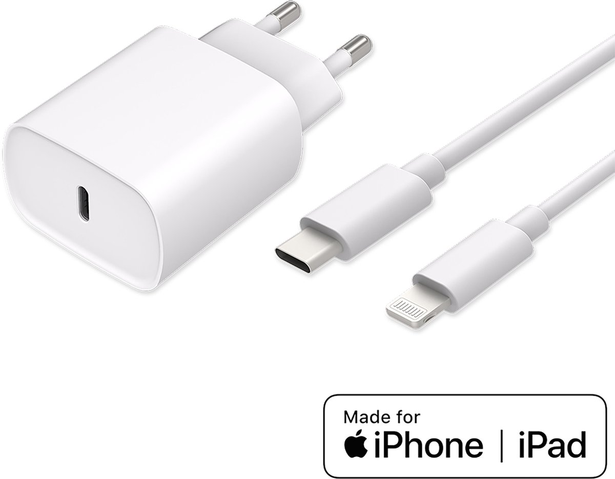 Cazy uSB C Oplader - Adapter + Oplaadkabel - Geschikt voor Samsung - 75cm - Wit