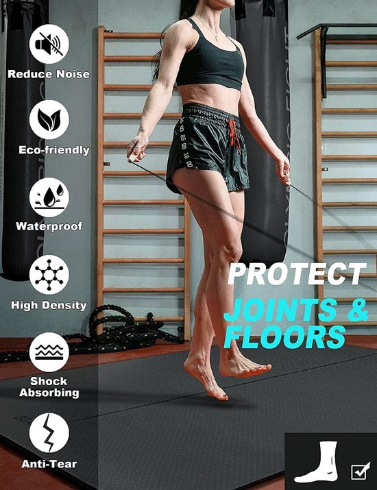 XXL 183 x 122 cm Yogamat met Zakken - 8 mm Dik - Antislip TPE Sportmat - Voor Thuis en Buiten - Groot formaat Trainingsmat - Yoga Pilates Workout Yoga mat van Viavito — afbeelding 5