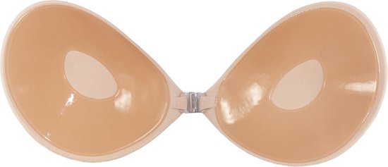Plak bh - Plack bh push up - Zelfklevende bh - Plak beha- Beige - Maat B - MAGIC Bodyfashion Backless Beauty Beha - Strapless bh - Bh accessoires - Bh zonder bandjes - Bh voor open rug