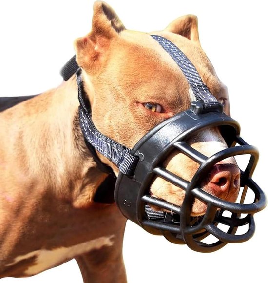 WUDQIJI Hondenhalster Huisdier Muilkorf Voor Honden Training - Zwart Hondenbescherming Houder Voorkomt Blaffen Bijten en Kauwen (XL