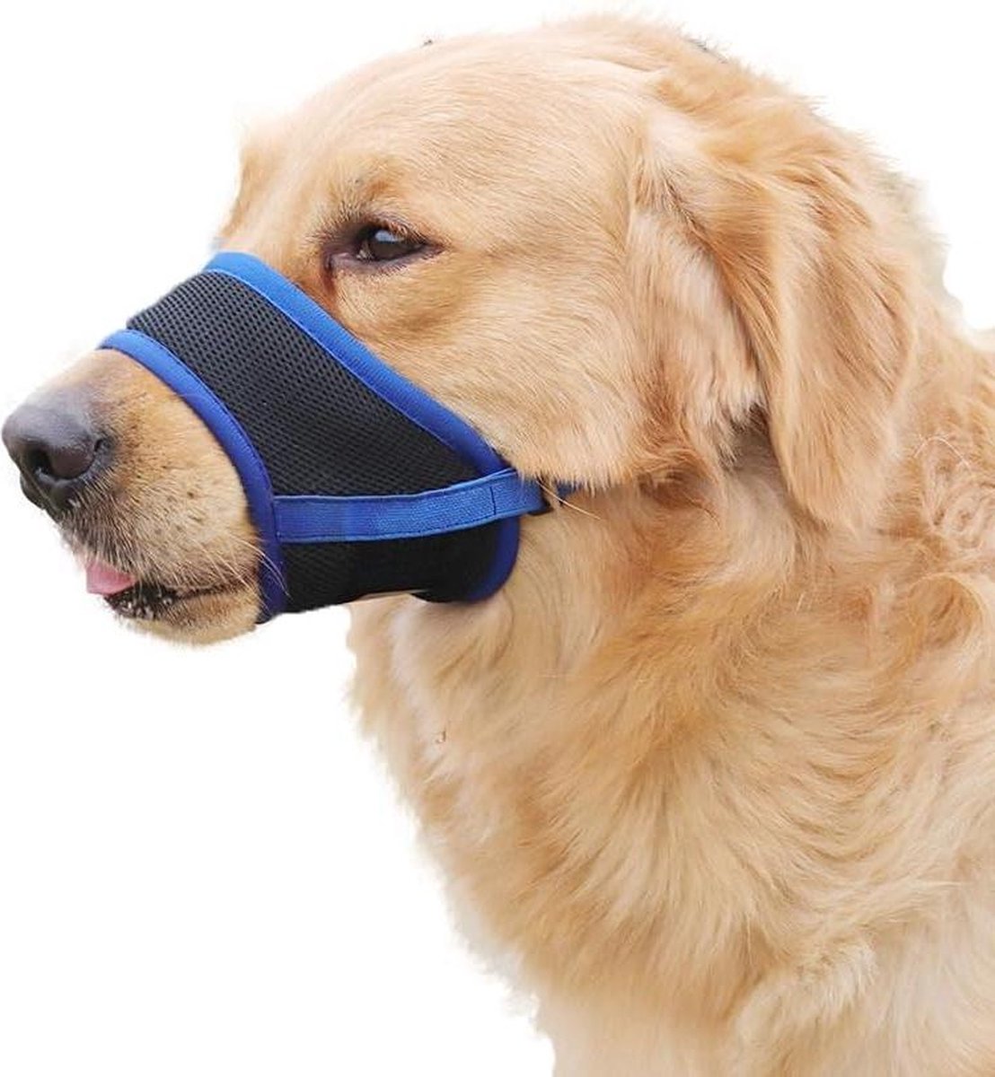 Zachte muilkorf voor honden - ademend, verstelbaar, voorkomt bijten en blaffen - blauw L Muilkorf