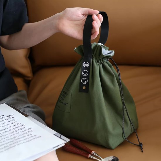 Lopoleis® Lunchtas - Koeltas - Picknicktas - Koelzak - Waterdicht - Coolbag - Lunch bag - Koeltasje - Koeltas lunch - Koeltasje Klein - Donker Groen van Lopoleis — afbeelding 2