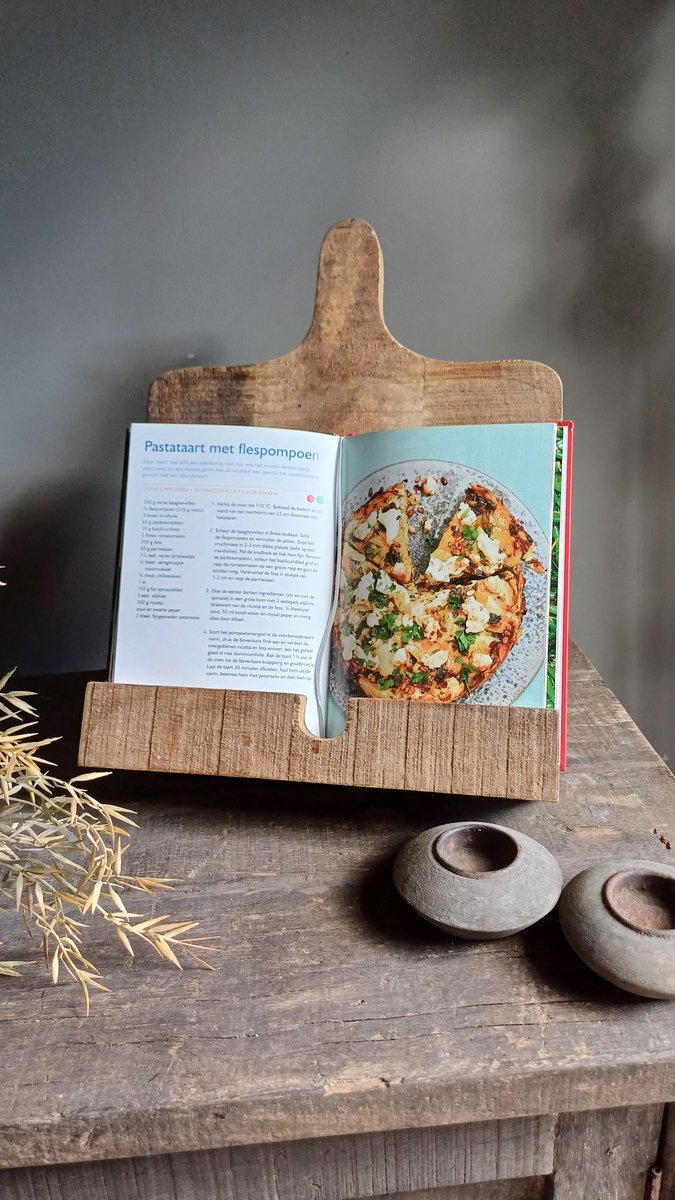 Kookboek displaystandaard - houten receptenorganizer, verstelbare