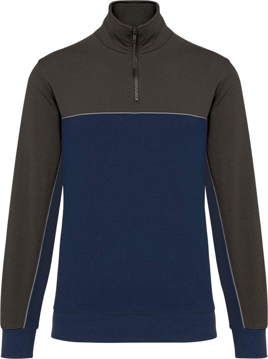 WK. Designed To Work Ecologische uniseks sweater met ritskraag WK404 - Navy / Dark Grey - XXL