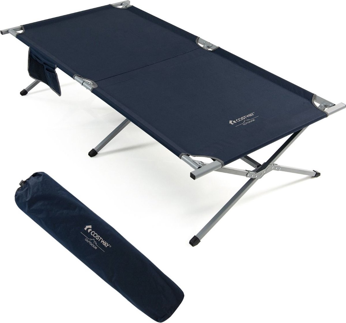 Veldbed - Kampeerbed - Vouwbed - Ligbed - Stretcher- Campingbedje - Opvouwbaar - 1 Persoons - Blauw