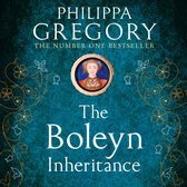 Boekcover met de titel 'The Boleyn Inheritance' van Philippa Gregory, met een portret van een vrouw in een medaillon.