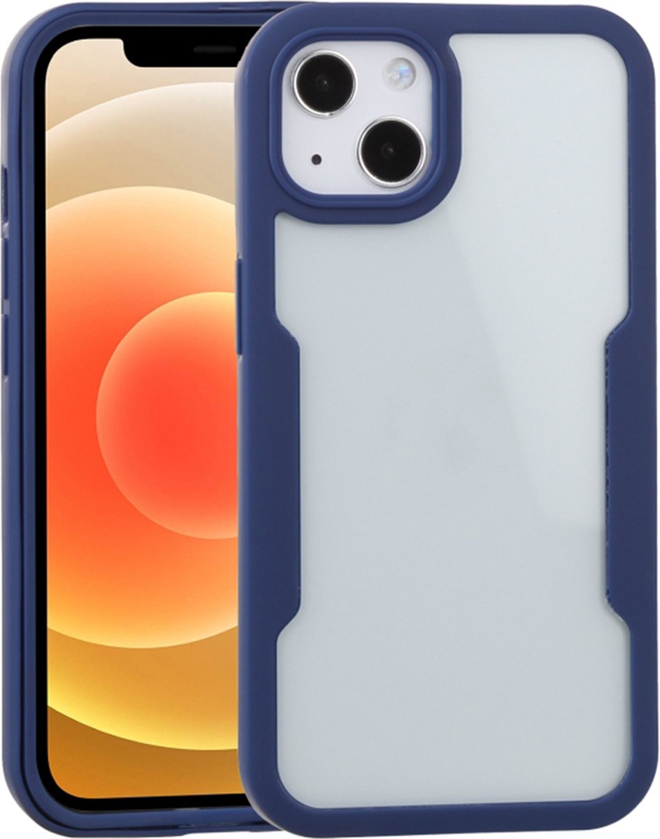 Techsuit ColorVerse 360 hoesje met Screenprotector voor Apple iPhone 15 Plus - Blauw