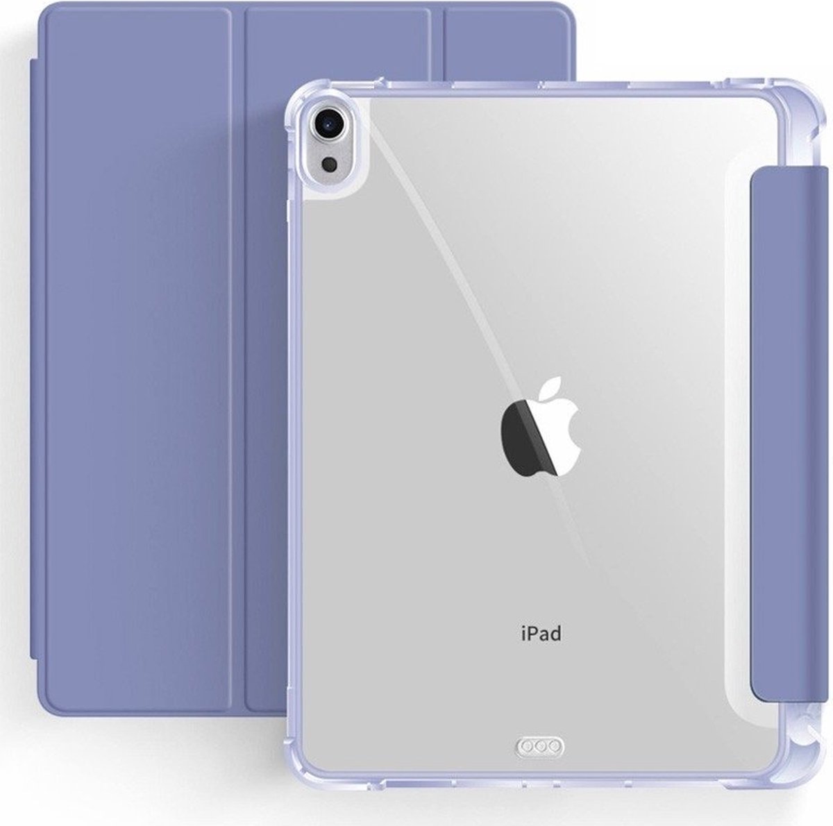 Mobiq Tablet Hoes - geschikt voor iPad Air 13 inch (2024) M2 - Clear Back Trifold Bookcase Hoesje