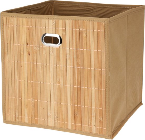 Storage Solutions Panier de rangement/panier de placard - 6x - 28 litres - naturel - 31 x 31 x 31 cm - Paniers à compartiments - pliables
