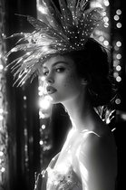 Affiche Vintage | Chapeau de plumes Poster | Affiche rétro | Affiche élégante | Affiche artistique | Affiche de Mode | Affiche unique | 61x91cm | MT | Décoration murale | Affiche murale | Convient pour l'encadrement