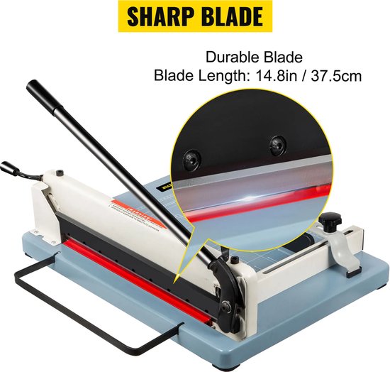 Foto: Shopeighty8 papiersnijder papiersnijder handmatig industiele papier snijmachine guillotine trimmer met mes beveiliging 0 4 tot 3 5cm 400 vel a4 5 wit grijs