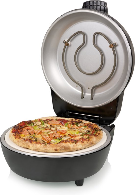 Princess 115005 Pizzaoven - Pizzamaker en oven - Regelbare thermostaat en timer - 1200W - Keramische pizzasteen - 410 graden - diameter 30cm - Zwart — afbeelding 2