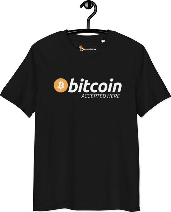 Bitcoin T-shirt - Bitcoin Accepted Here - Unisex - 100% Biologisch Katoen - Zwart - Maat 2XL | Bitcoin cadeau| Crypto cadeau| Bitcoin T-shirt| Crypto T-shirt| Crypto Shirt| Bitcoin Shirt| Bitcoin Merch| Crypto Merch| Bitcoin Kleding