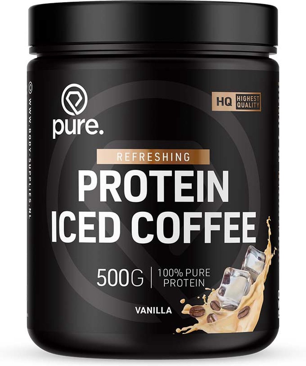 Goedkoopste Pure. Protein Iced Coffee - Vanille - 500gr - 22gr whey protein - 80 mg cafeïne - koffie - eiwit ijskoffie