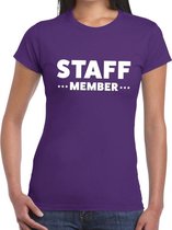 Staff member / personeel tekst t-shirt paars dames 2XL