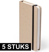 5x Luxe schriften zwart elastiek A6 formaat - notitieboekjes