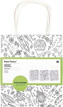 12x Knutsel papieren tassen/tasjes om in te kleuren voor kinderen - Hobbymateriaal/knutselmateriaal tas inkleuren