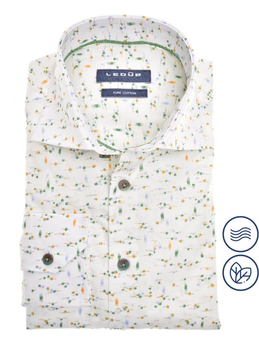 Ledûb Modern fit Wit met groen