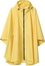 Geweo Regenponcho Volwassenen - Regenmantel Poncho - Raincoat Heren -Fietsponcho - Fietsponcho Fiets Dames - Herbruikbaar- One Size - Unisex - Adjustable Hood en Snap-buttons - Geel