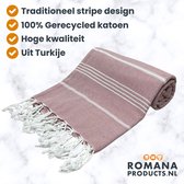 Serviette hammam | Bande | Bleu | 100 x 180 cm | Plage | Sauna / Bien-être | Vacances | À la maison