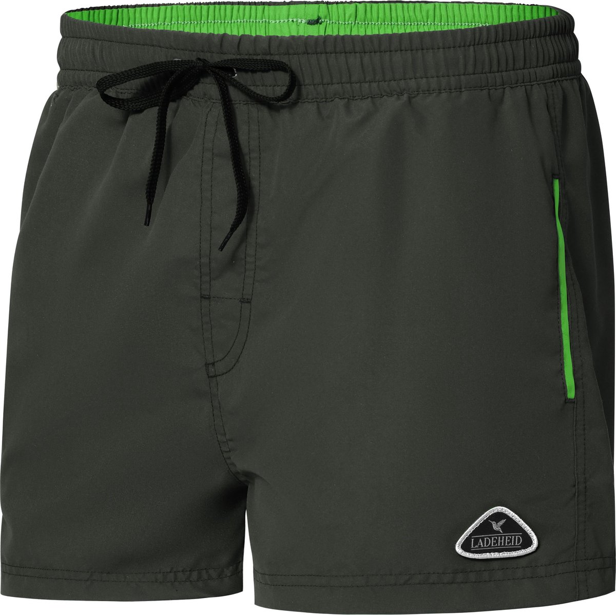 Ladeheid LA-ZA-SWS-1001 Heren Zwembroek - Zwemshorts - met zijzakken en achterzak - sneldrogend - met binnenslip van mesh - Koordsluiting - Polyester - Titaan/Lichtgroen - 6XL