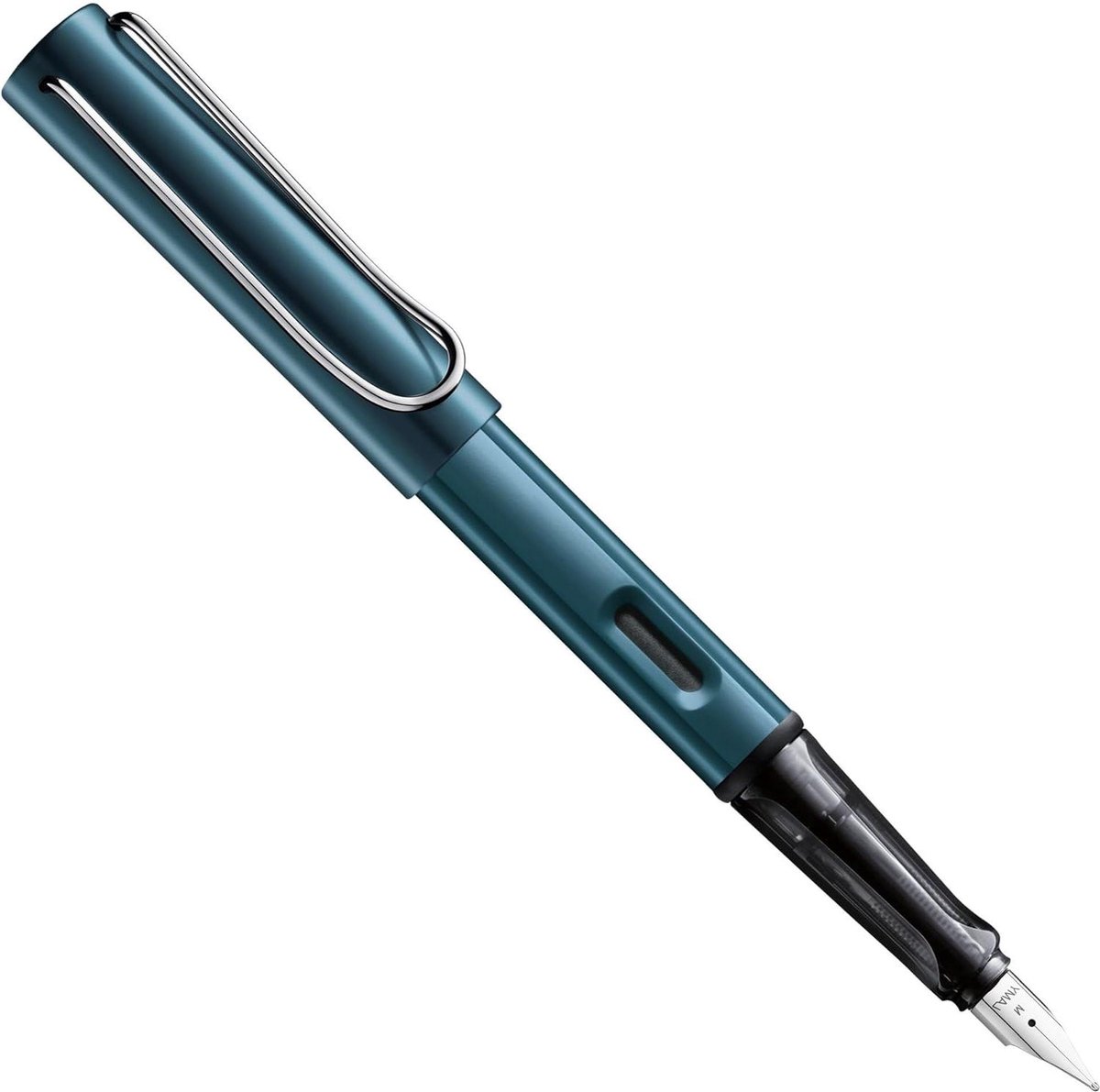 Lichte vulpen gemaakt van robuust aluminium ergonomische greep gepolijste stalen veer incl. inktpatroon T 10 blauw
