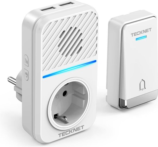 TECKNET draadloze deurbel, zonder batterijen, IP65 waterdicht, deurbel