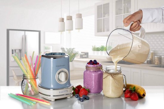 Ariete 0568/15 - Vintage blender - 500 Watt - 1,5L inhoud - 2 snelheden met pulse - Blauw van Merkloos — afbeelding 2