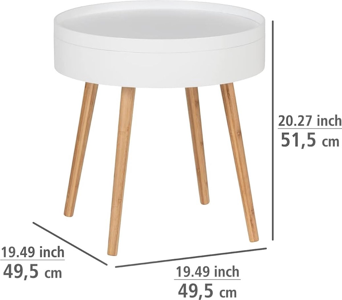 Equivera Bijzettafel Buiten - Bijzettafel Tuin - Salontafel Buiten - Salontafel Tuin - Koffietafel Buiten - Voor Binnen en Buiten - Must Have Voor Jouw Tuin! Wit