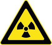 15 Stickers van 5 cm | Pictogram stickers - Waarschuwing radioactieve straling