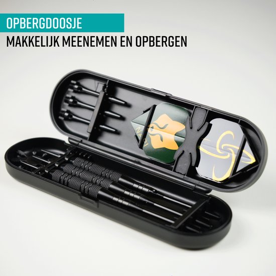 NAPI Darts - 3 Dartpijlen (40-delig) - 23/25 Gram Dartspijlen - Premium Brass Pijlen - Steeltip - Inclusief Dart Flights & Case