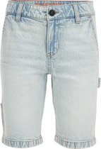 WE Fashion Jongens regular fit denim short met stretch