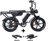 Ouxi V8 3.0 E-bike 250Watt motorvermogen topsnelheid 25 km/u 20” banden 7 versnellingen + Achterzitje + Voetsteuntjes actieradius tot 60 km