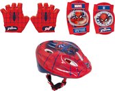 Spiderman Fiets accessoires ; Helm, Handschoenen en Knie beschermers