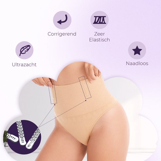 String correcteur taille haute pour Femme - string correcteur - Zwart - Taille S - Ultra doux - sous-vêtements correcteurs femme - Sous-vêtements sans couture femme - Sous-vêtements sans couture femme - String correcteur